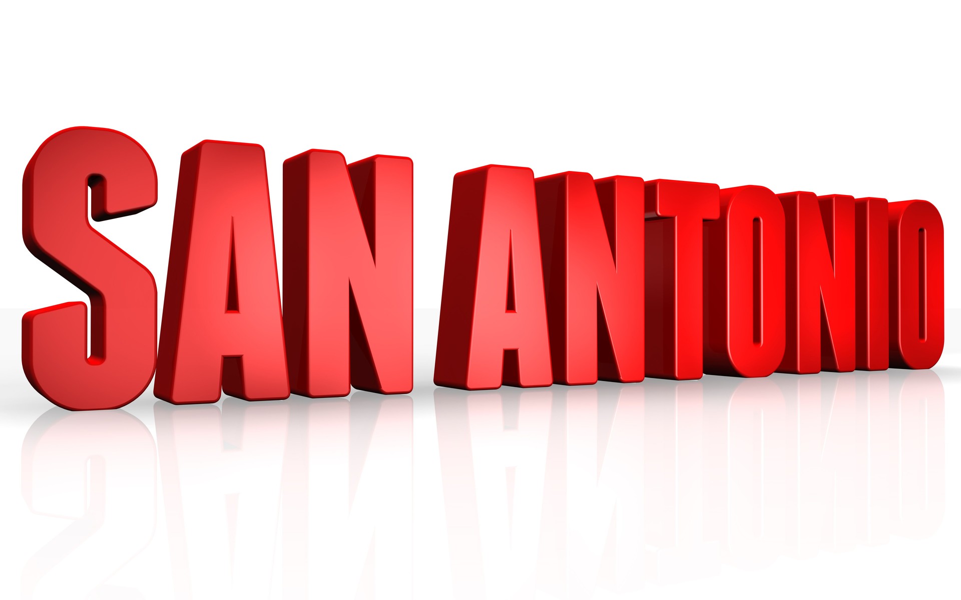 3D San Antonio text on white background